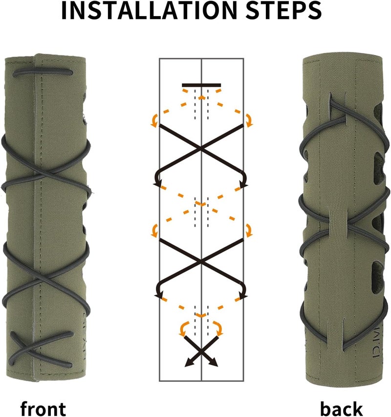 D.M.GEAR Tactical Airsoft Suppressor Cover 7.5 inches/19cm Laser-Cut 500D Nylon - Image 5